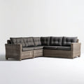 Narożna sofa ogrodowa z technorattanu Szara/Antracytowa 230 x 230 x 85 cm